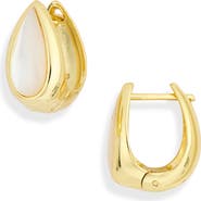 ARGENTO VIVO Mother of Pearl Drop Huggie Earrings