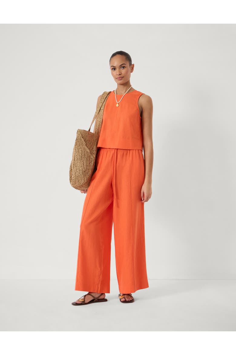 Vera Linen Blend Shell Top, Alternate, color, Bright Orange