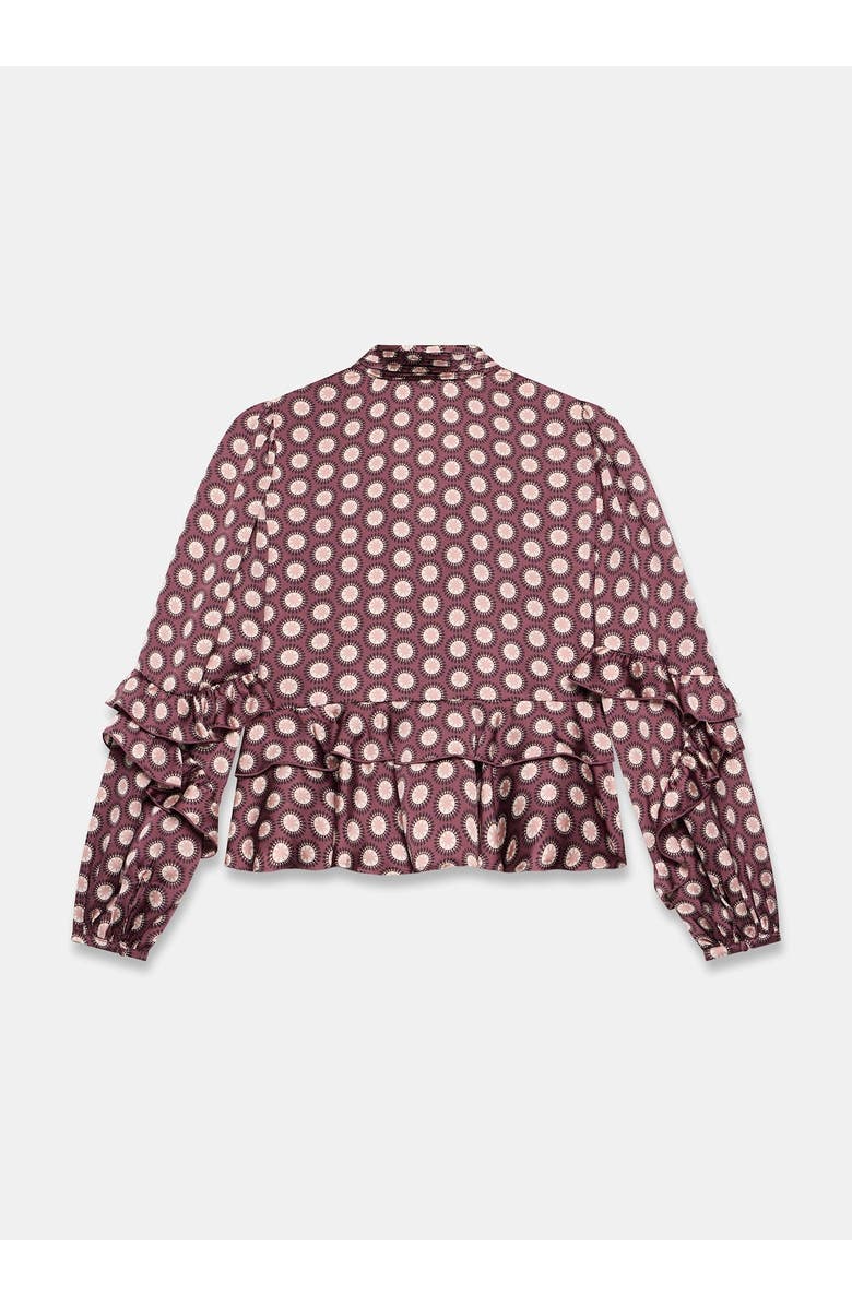 MINT VELVET Geometric Print Top, Alternate, color, Burgundy