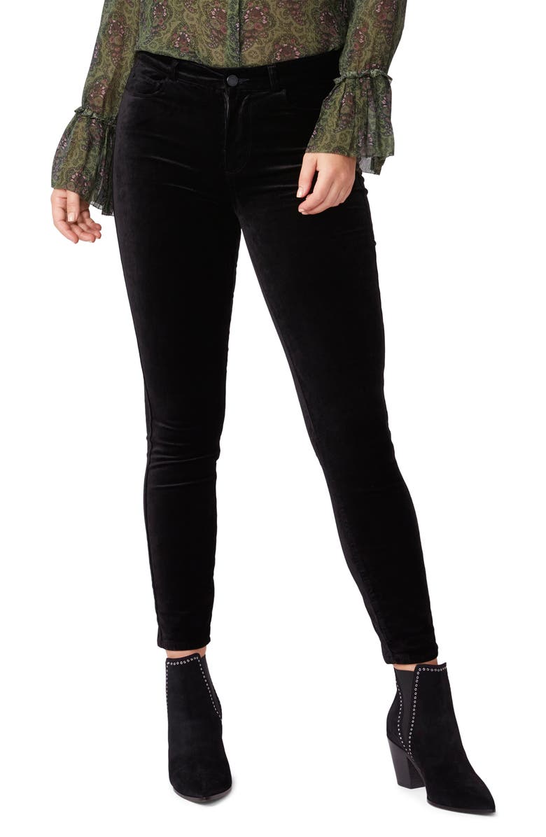 PAIGE Hoxton Velvet Ankle Skinny Jeans, Main, color, 
