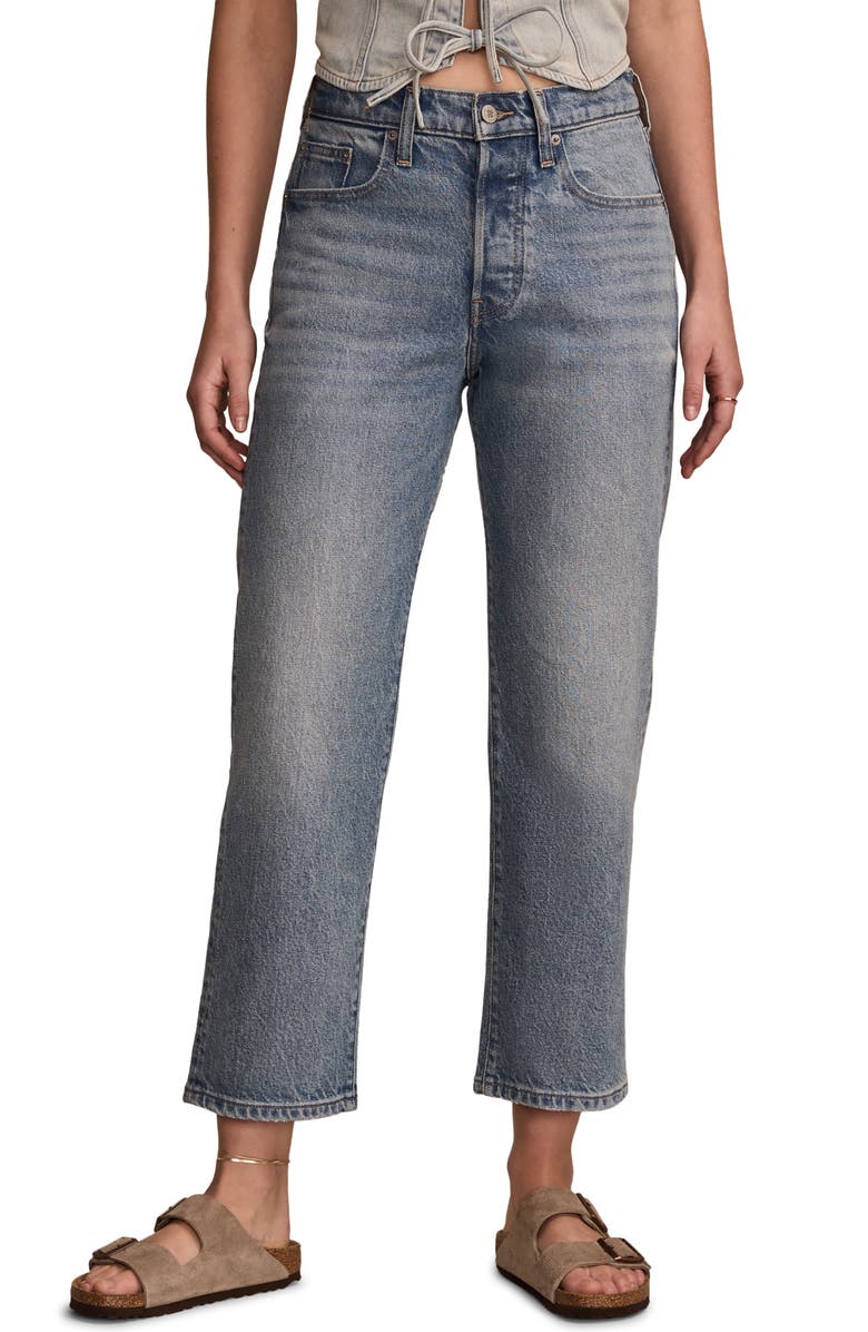 Lucky Brand '90s Loose Crop Straight Leg Jeans, Main, color, Denim Daze Destruct Wash