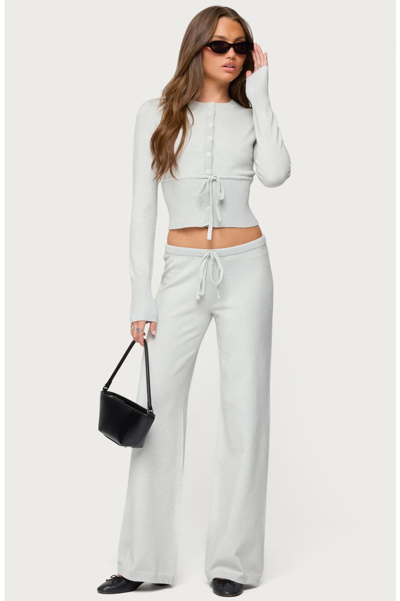 Embryn Drawstring Waist Cardigan, Alternate, color, LIGHT-GREY-MELANGE