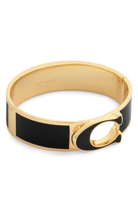Signature C Enamel Hinged Bangle