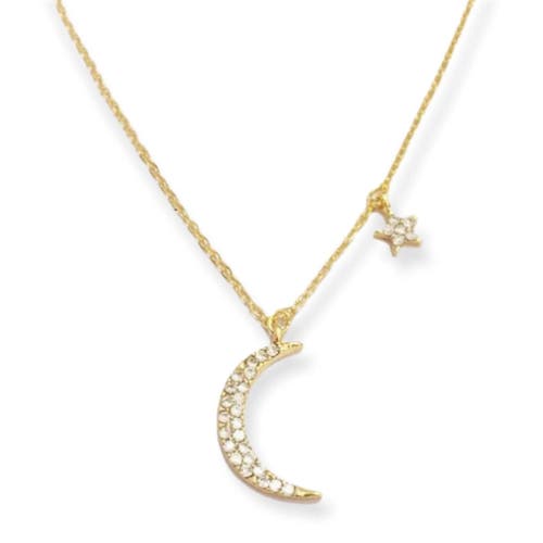 Hollywood Sensation Gold Moon And Star Necklace In Gold