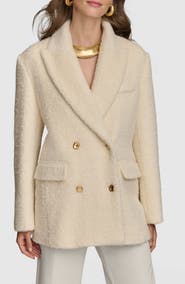 Donna Karan New York Faux Shearling Wool Blazer