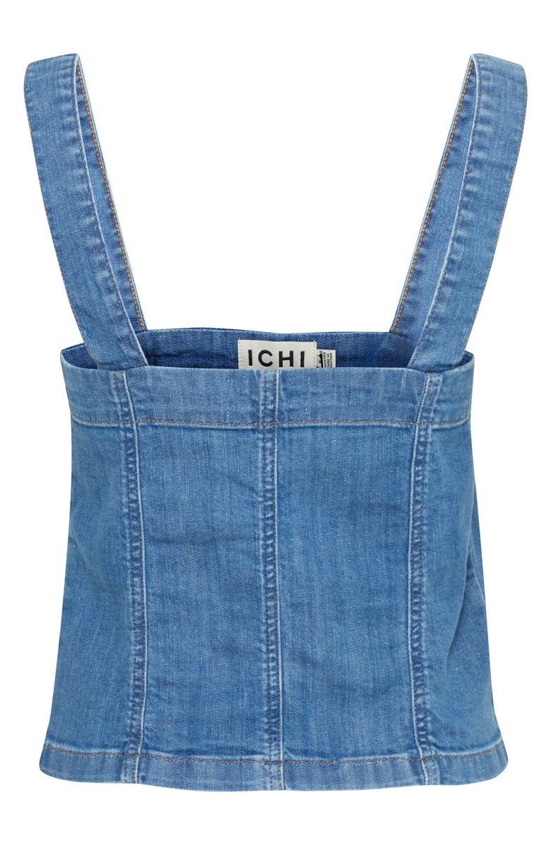 ICHI Button Front Denim Top, Alternate, color, 