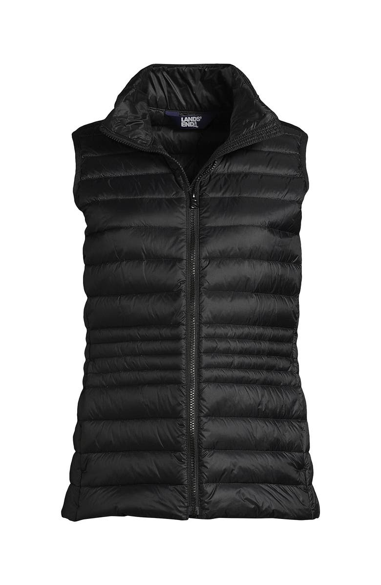 Lands' End Wanderweight Packable Ultralight Down Vest, Alternate, color, Black