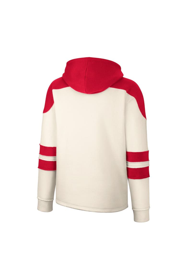 Men's Colosseum Cream Ohio State Buckeyes Lace-Up 4.0 Vintage Pullover Hoodie, Alternate, color, Cream
