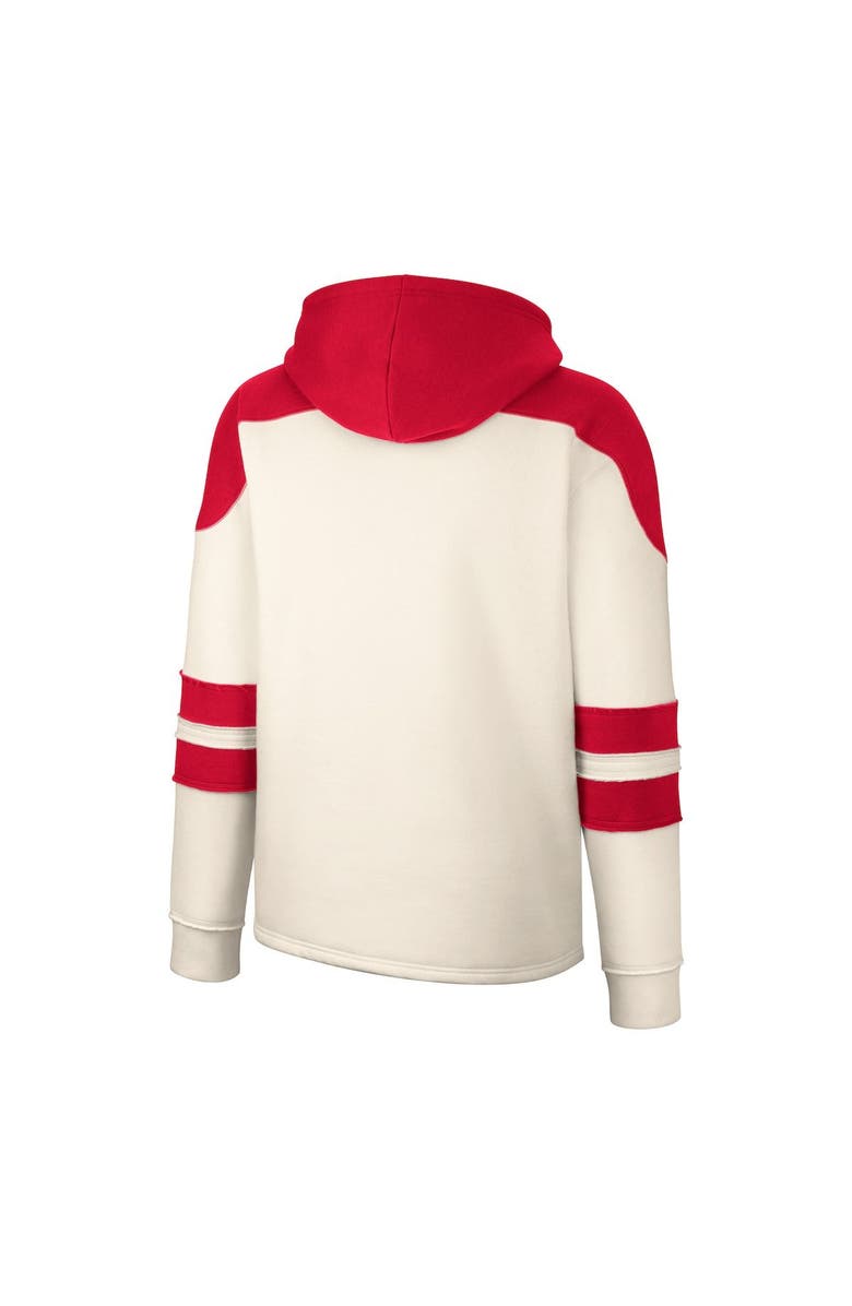 COLOSSEUM Men's Colosseum Cream Ohio State Buckeyes Lace-Up 4.0 Vintage Pullover Hoodie, Alternate, color,