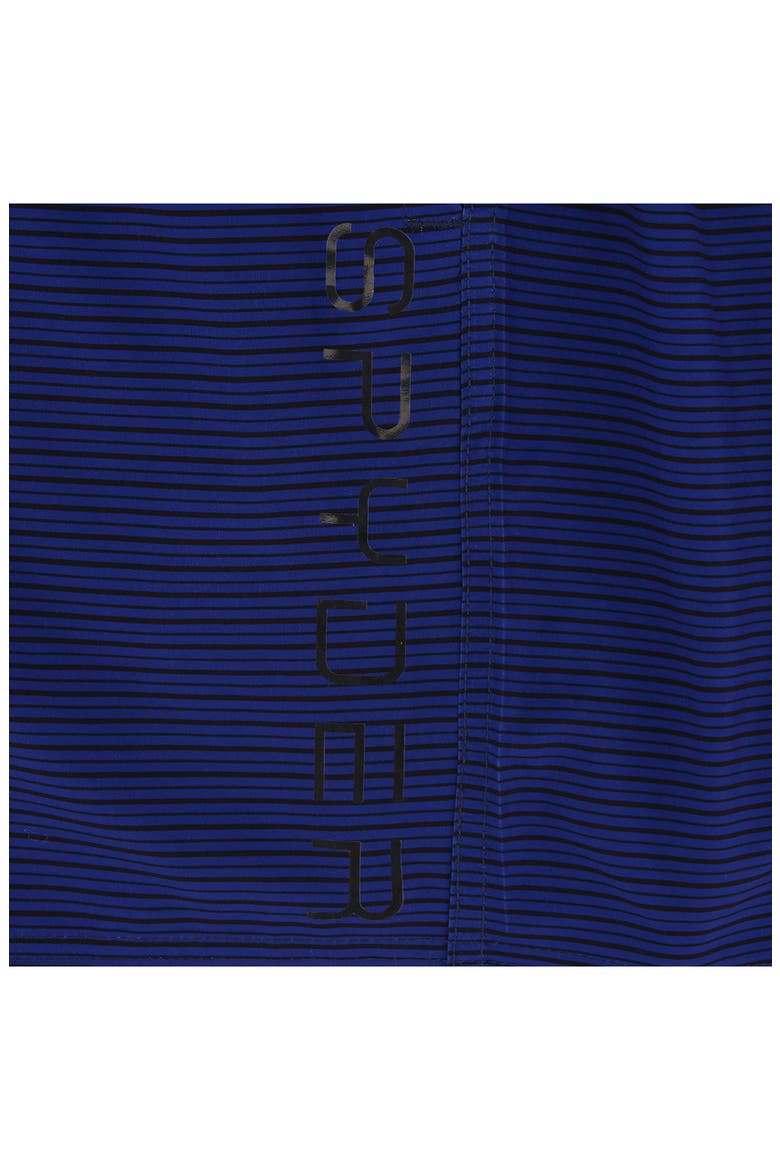 Gradient Stripe Volley Swim Shorts, Alternate, color, DRESS BLUE