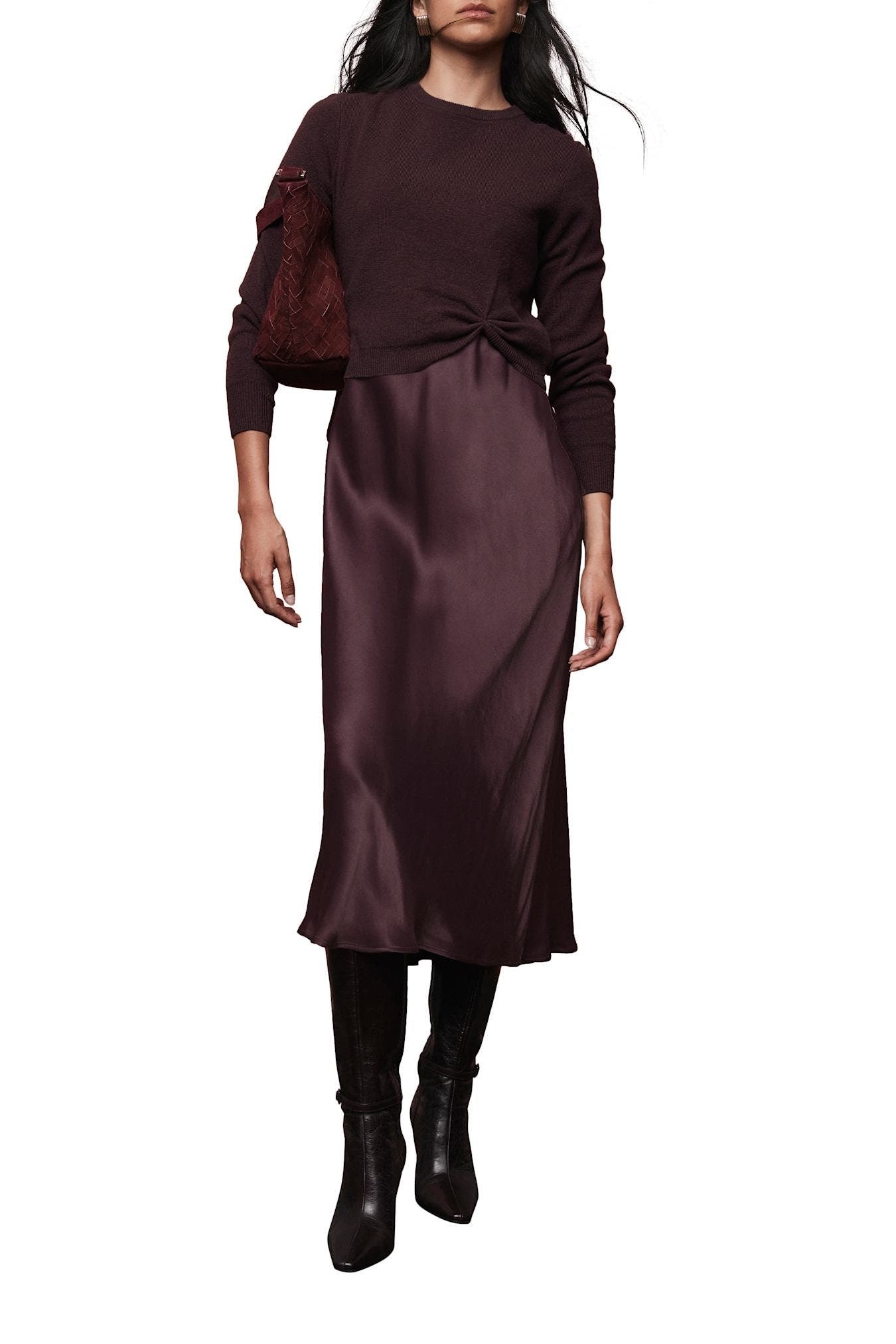 Sweater Layered Slip Dress
