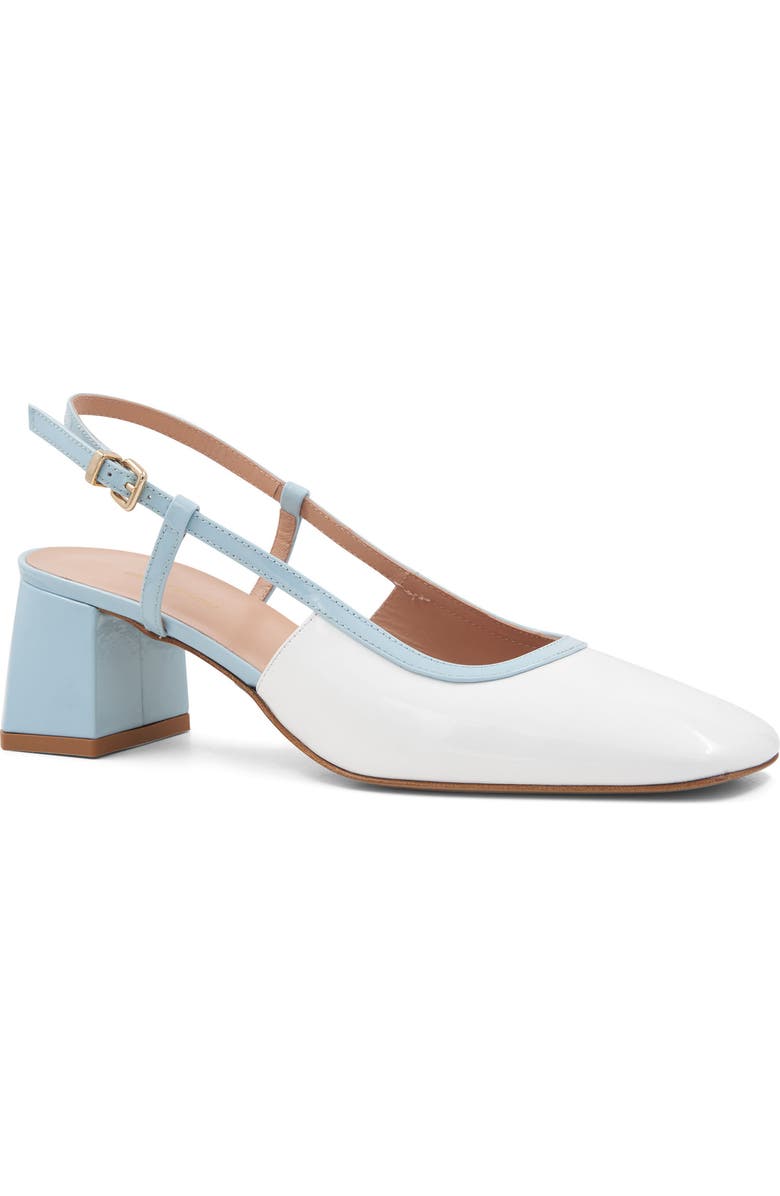 Bruno Magli Tasa Square Toe Slingback Pump, Main, color, Blue/ Light Blue Patent