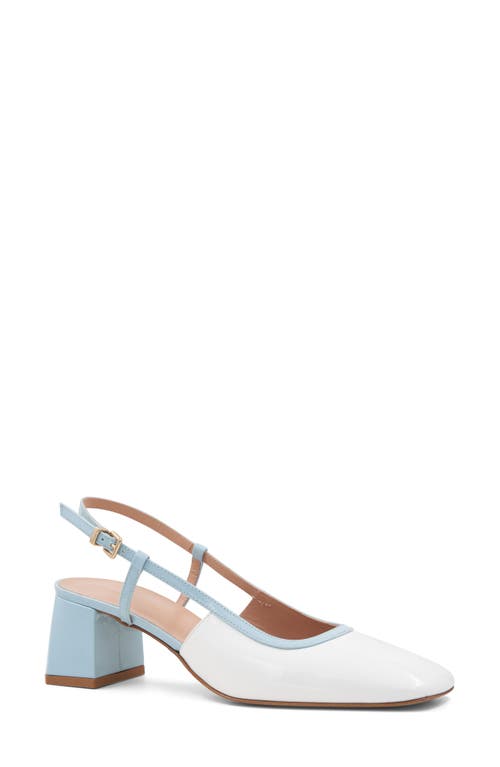 Bruno Magli Tasa Square Toe Slingback Pump In Blue/light Blue Patent