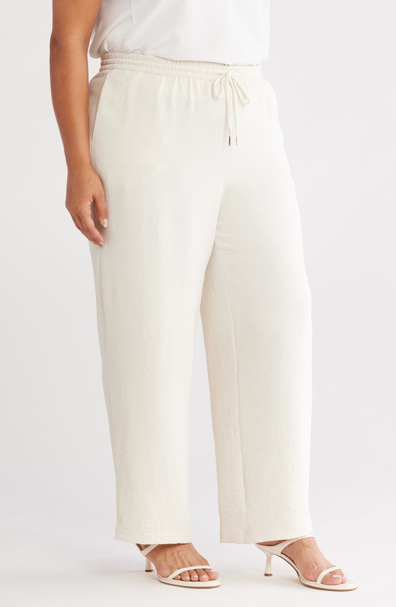 Jones New York Drawstring Ankle Wide Leg Pants, Alternate, color, Coconut
