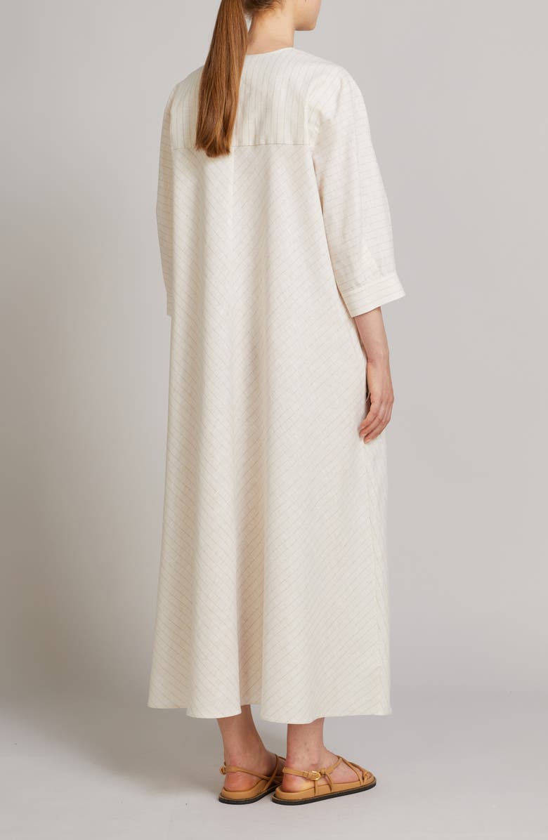 MM by Max Mara Memo Stripe Linen & Cotton Canvas A-Line Dress, Alternate, color, 