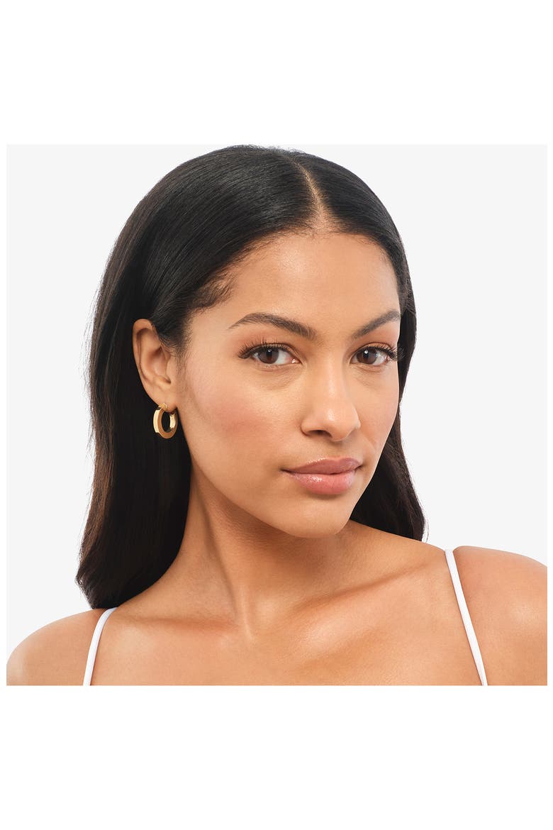 14K Gold Square Tube Hoop Earrings, Alternate, color, GOLD
