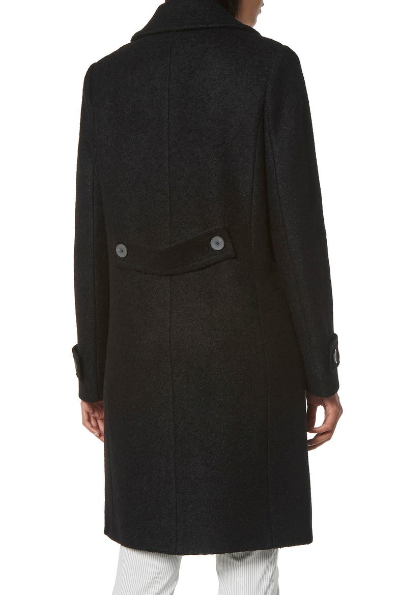 Evileen Pressed Bouclé Wool Blend Coat, Alternate, color, BLACK