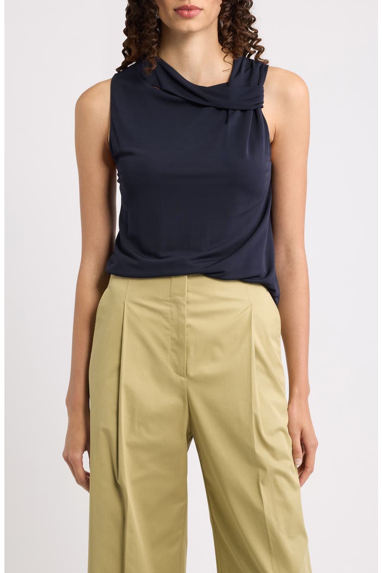 Epuete Drape Neck Jersey Top, Main, color, SKY CAPTAIN