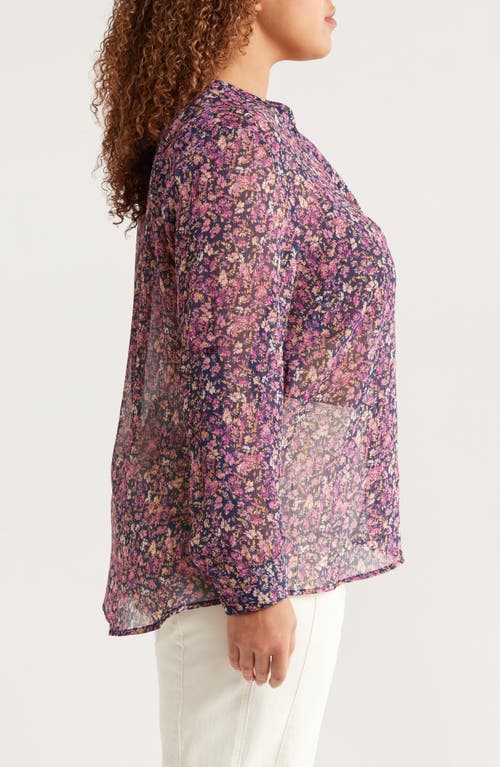 Kut From The Kloth Jasmine Roll Sleeve Top In Purple