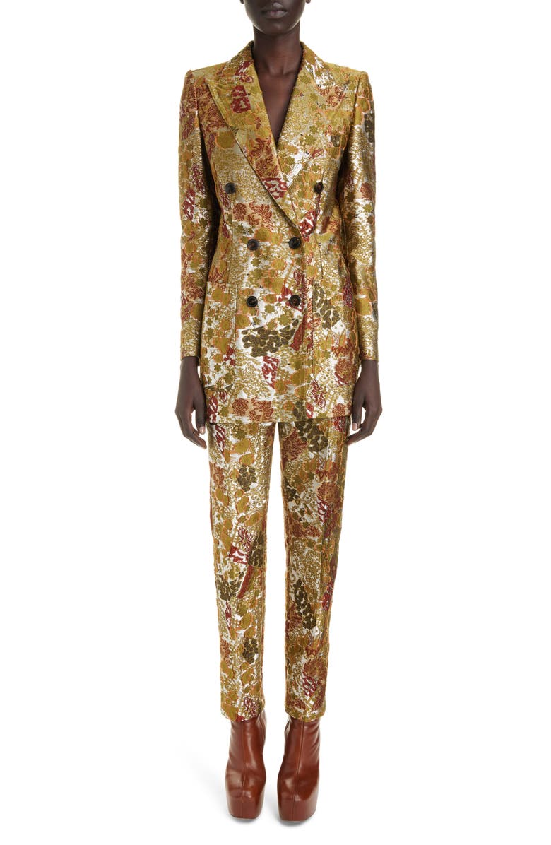 Dries Van Noten Bylee Metallic Floral Brocade Blazer, Alternate, color,