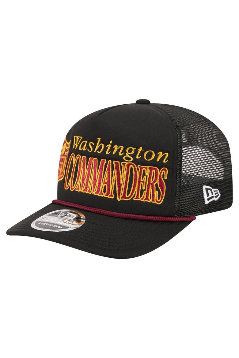 Men's New Era Black Washington Commanders Throwback Foam 19TWENTY Adjustable Hat, Alternate, color, Black