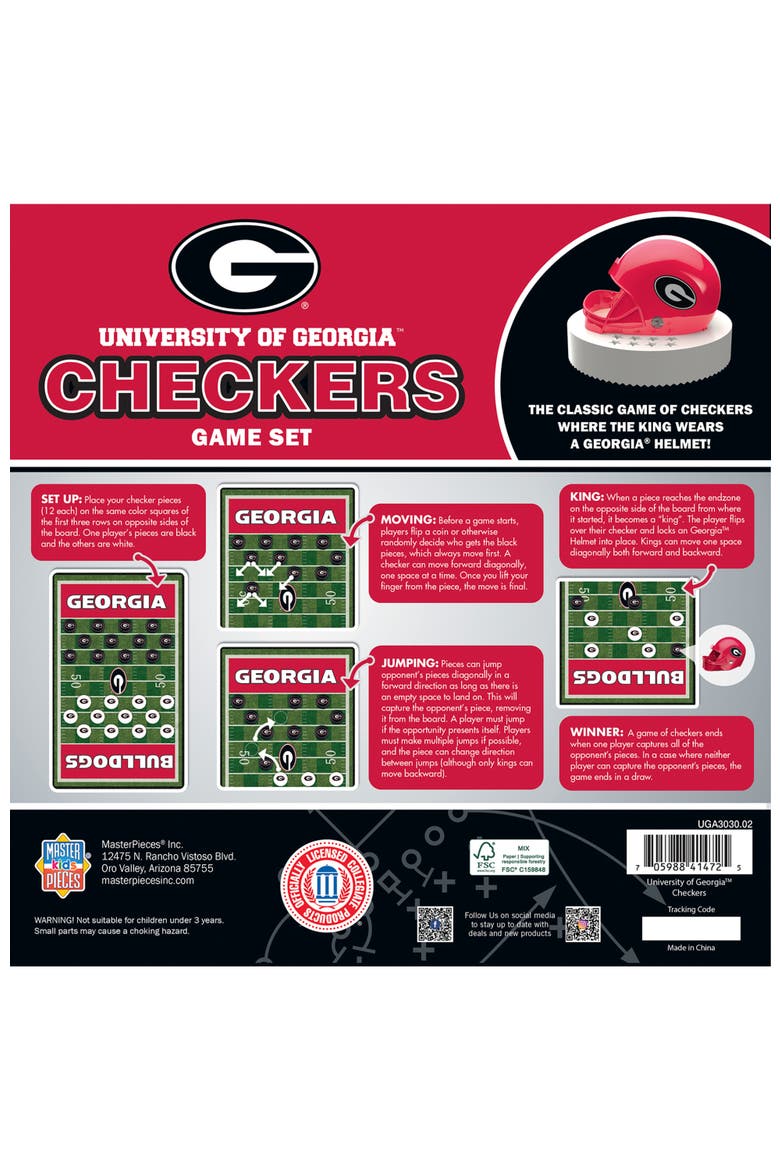 Georgia Bulldogs Checkers Board Game, Alternate, color, Multicolor