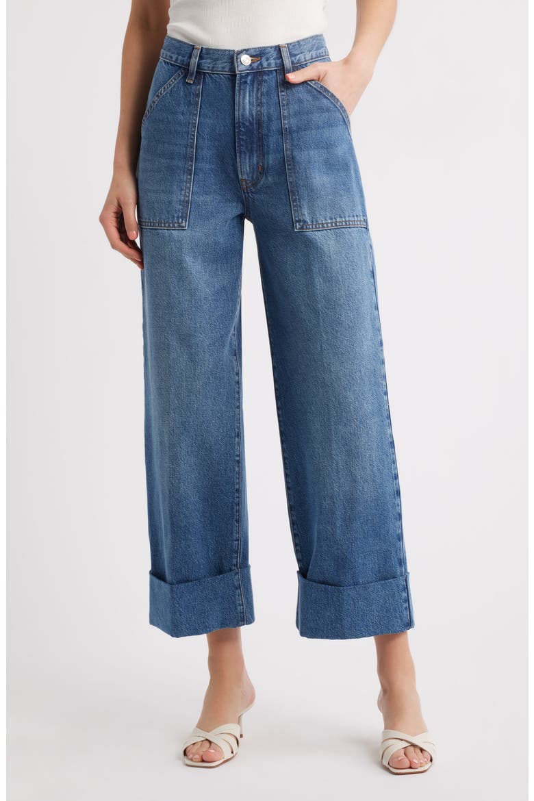 The Utility Cuff Wide Leg Jeans, Main, color, STRANGER