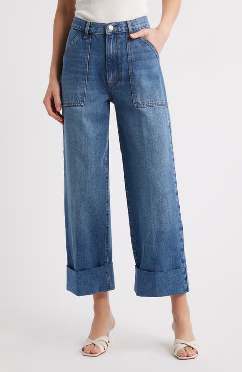 The Utility Cuff Wide Leg Jeans (Stranger)