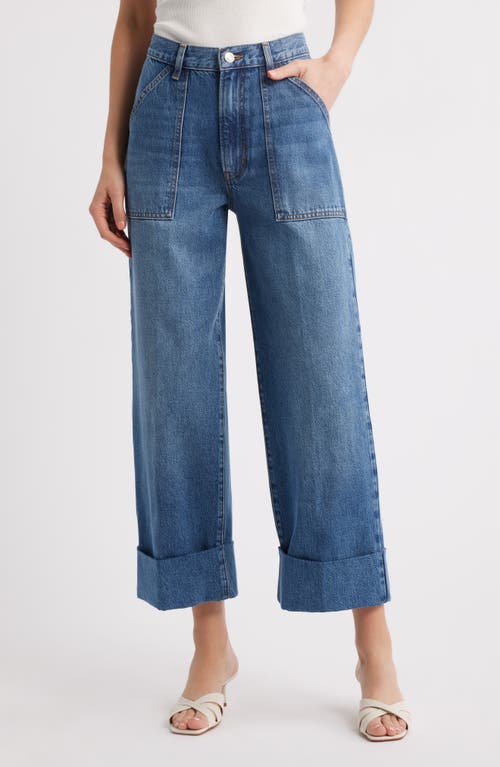 Shop Frame The Utility Cuff Wide Leg Jeans