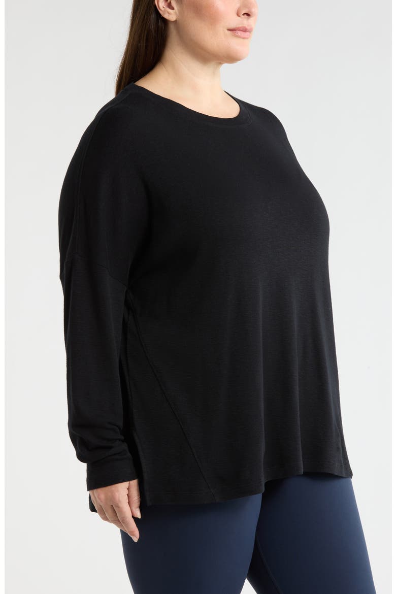 Ease Up Rib Oversize T-Shirt, Alternate, color, BLACK