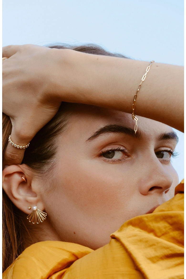 Paperclip Chain Bracelet, Alternate, color, Rose Gold Vermeil