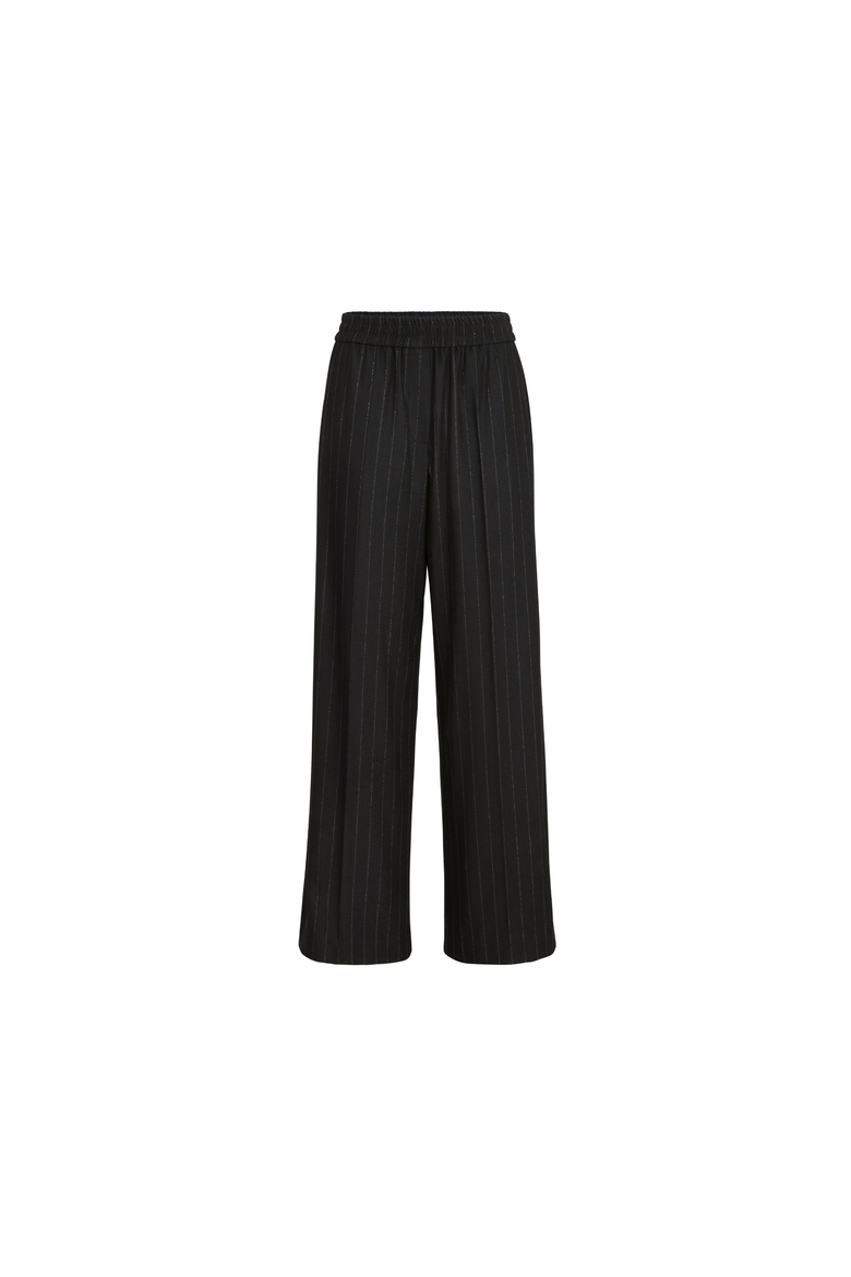 Comfort virgin wool dazzling chalk stripe loose track trousers, Alternate, color, Blue