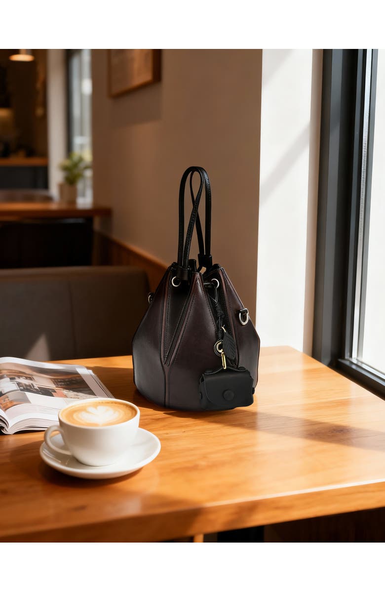 OLD TREND Satch Genuine Leather Mini Charm, Alternate, color, Black