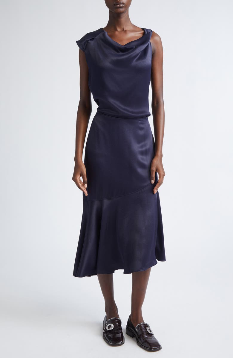 Wales Bonner Solstice Skirt, Alternate, color, Navy