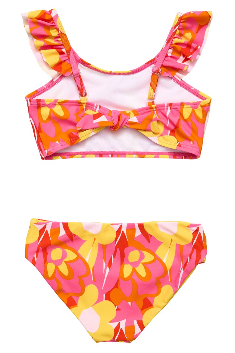 Kids' Pop of Sunshine Frill Two-Piece Bathing Suit, Alternate, color, RED