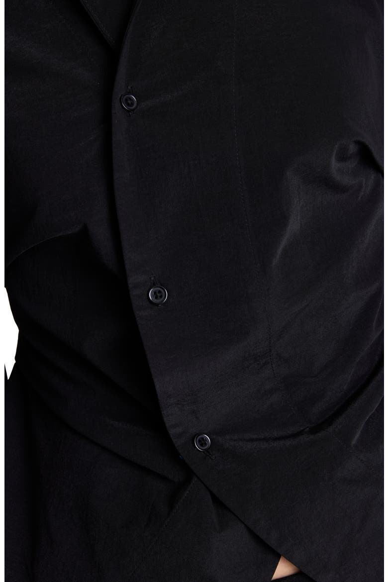 Asymmetrical Button Down Shirt, Alternate, color, BLACK