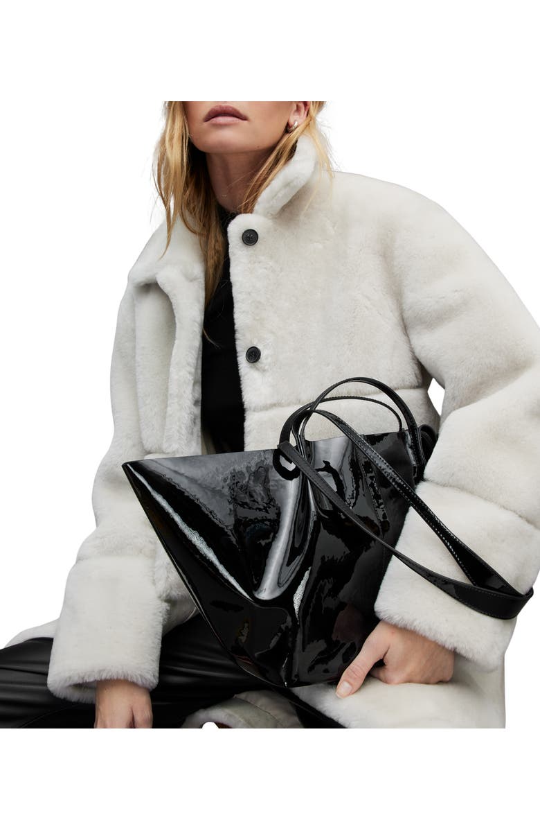 AllSaints Odette East/West Leather Tote, Alternate, color,