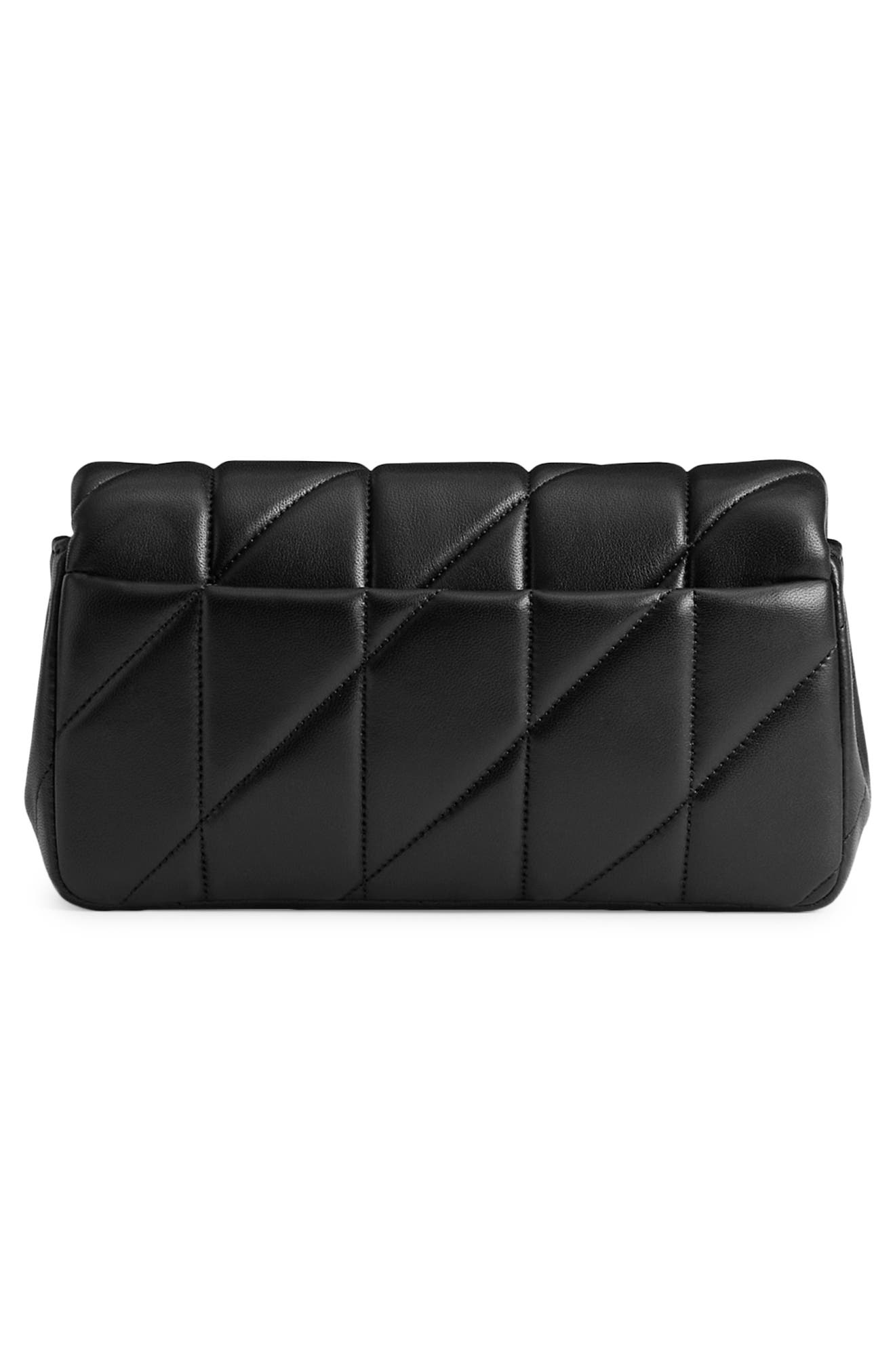 COACH Tabby Pillow Quilted Leather Crossbody Wristlet, Alternate, color, Black