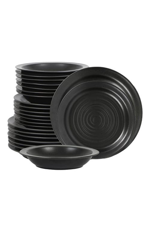 Stone Lain Orbit Stoneware 12-piece Dinnerware Set With Pasta Bowls In Black