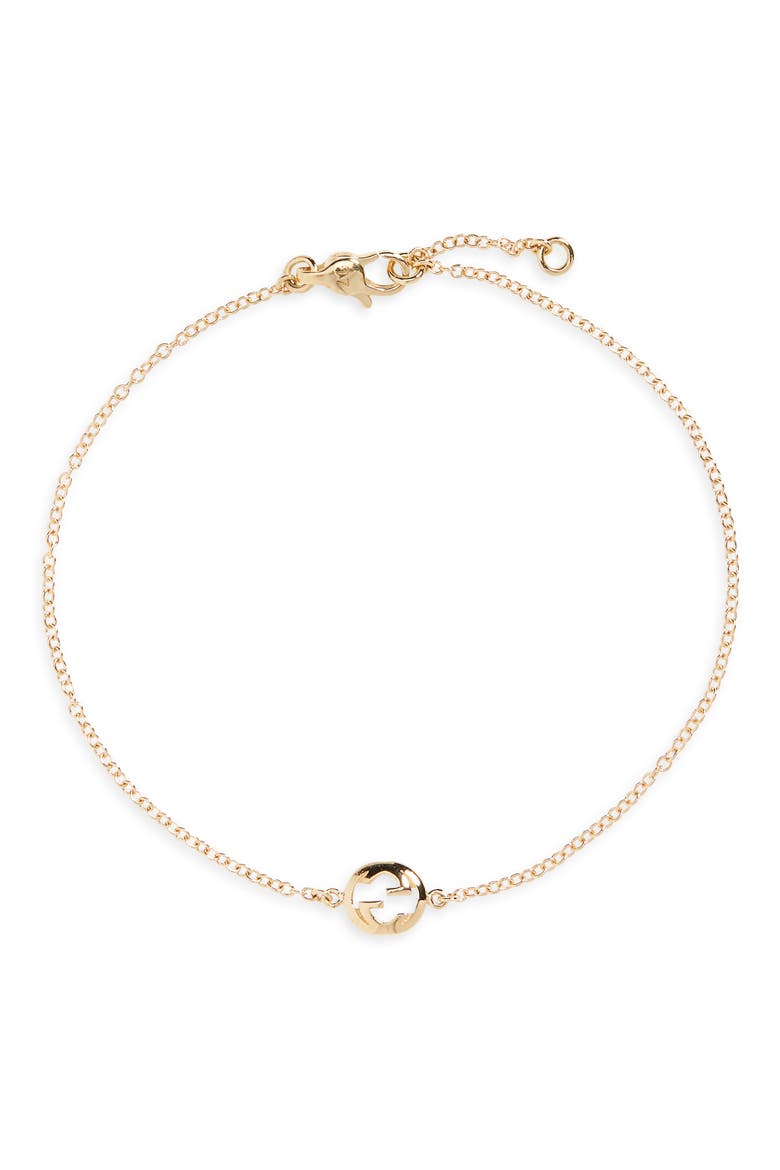 18K Gold Interlocking G Chain Bracelet, Main, color, GOLD