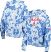 New Era Women's New Era Light Blue Houston Oilers Gridiron Classics Cloud Dye Fleece Pullover Hoodie