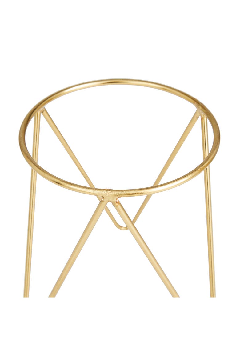Goldtone Metal Modern Planter with Removable Stand - Set of 2, Alternate, color, GOLD