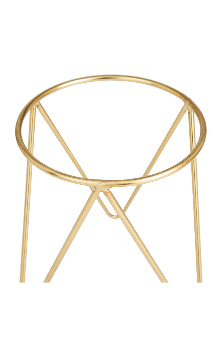 COSMO BY COSMOPOLITAN Goldtone Metal Modern Planter with Removable Stand - Set of 2, Alternate, color, Gold