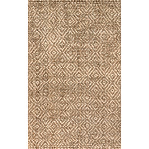 Jonathan Y Hira Hand Woven Diamond Chunky Jute Area Rug In Natural