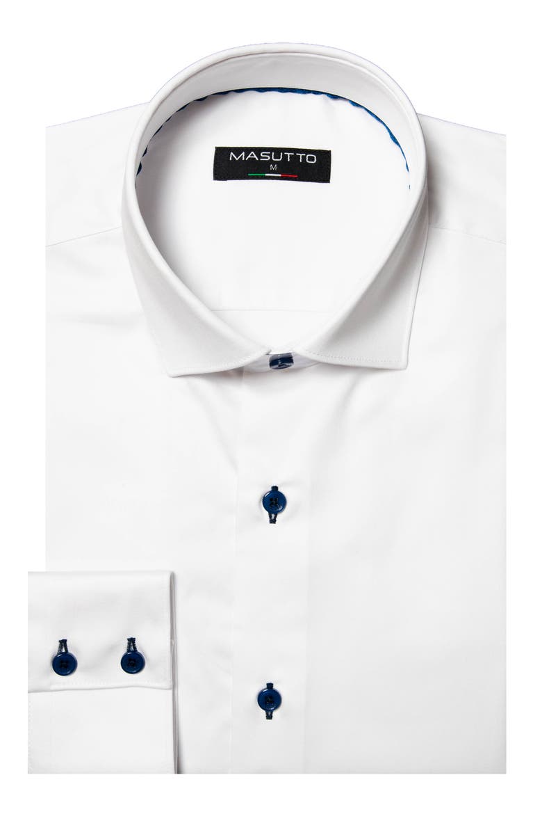 Venice DB Button Solid Down Long Sleeve Shirt, Main, color, White