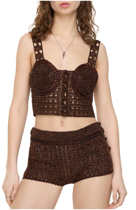 Crochet Mouliné Cotton Shorts