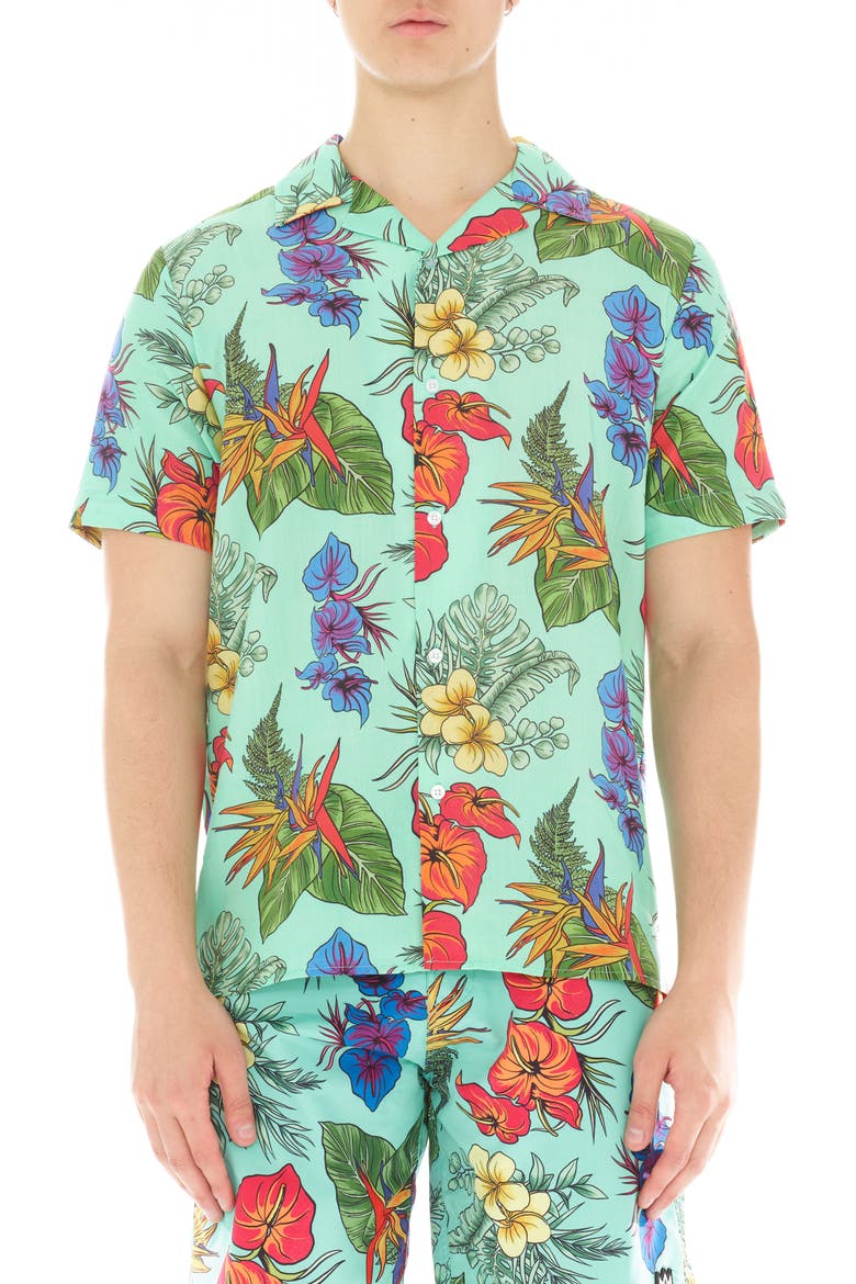 Floral Camp Shirt, Main, color, HAWAIIAN FLOWER