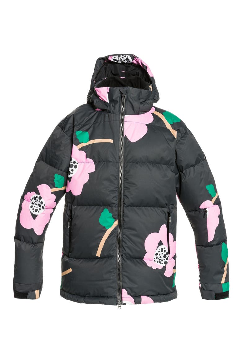 x Cynthia Rowley Puffer Jacket, Alternate, color, TRUE BLACK ROWLEY FLOWER