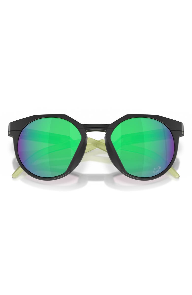 Oakley HSTN 52mm Round Sunglasses, Alternate, color, Matte Black / Prizm Jade