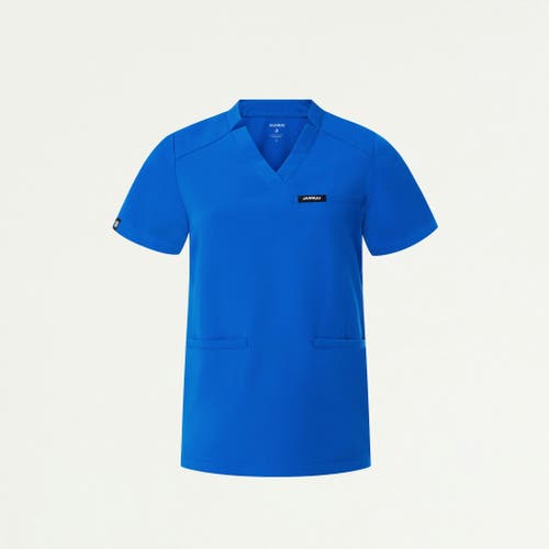 Jaanuu 3-pocket Classic Notched V-neck Scrub Top In Blue